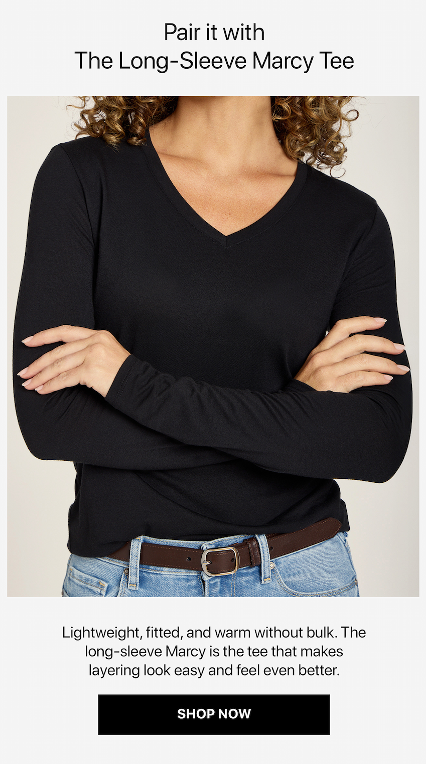 Long Sleeve V-Neck Tee Marcy