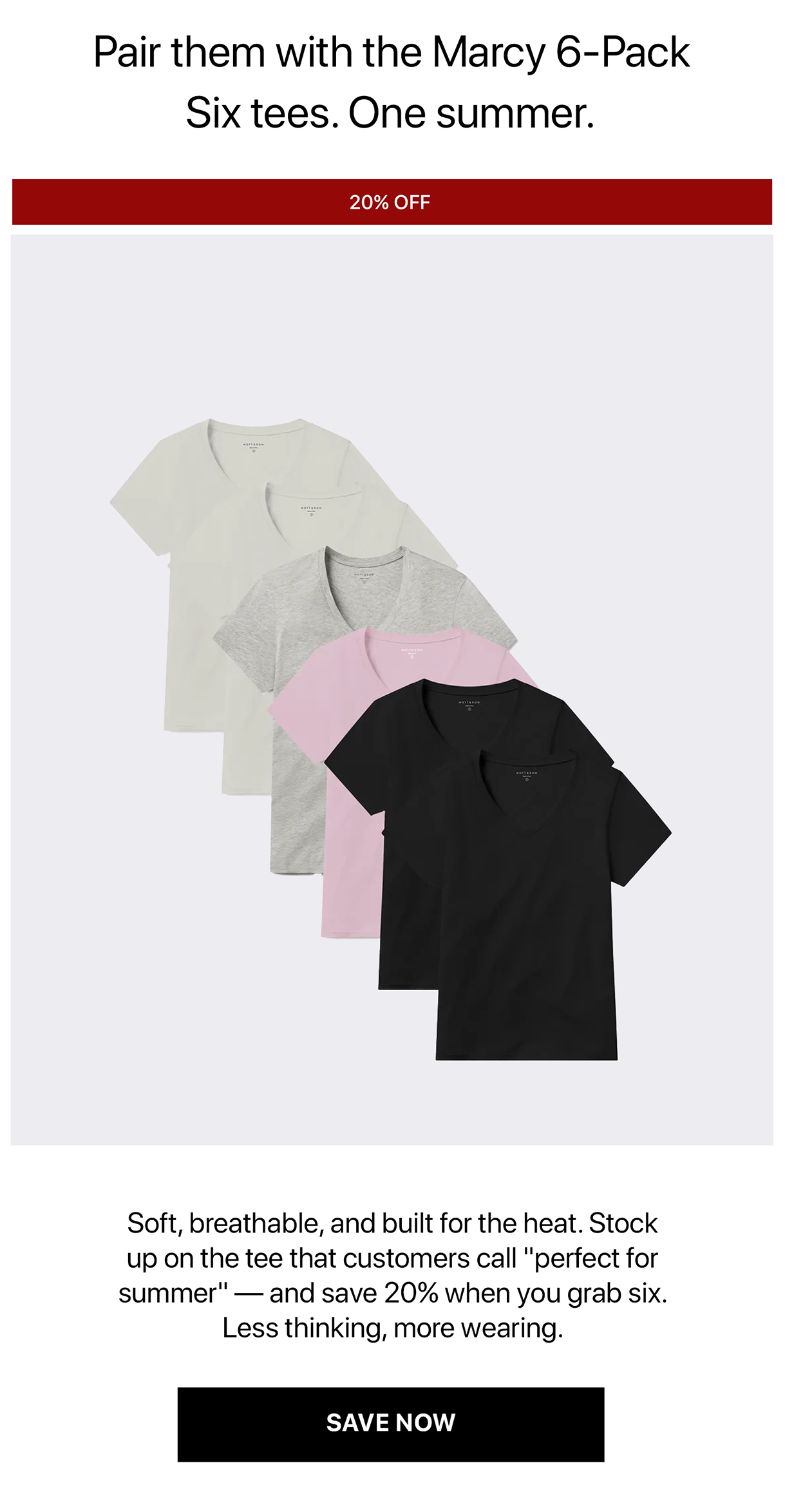 Fitted V-Neck Marcy Tee 6-pack