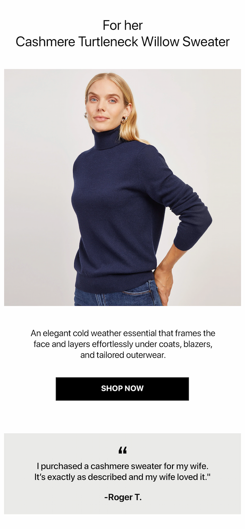 Cashmere Turtleneck Willow Sweater