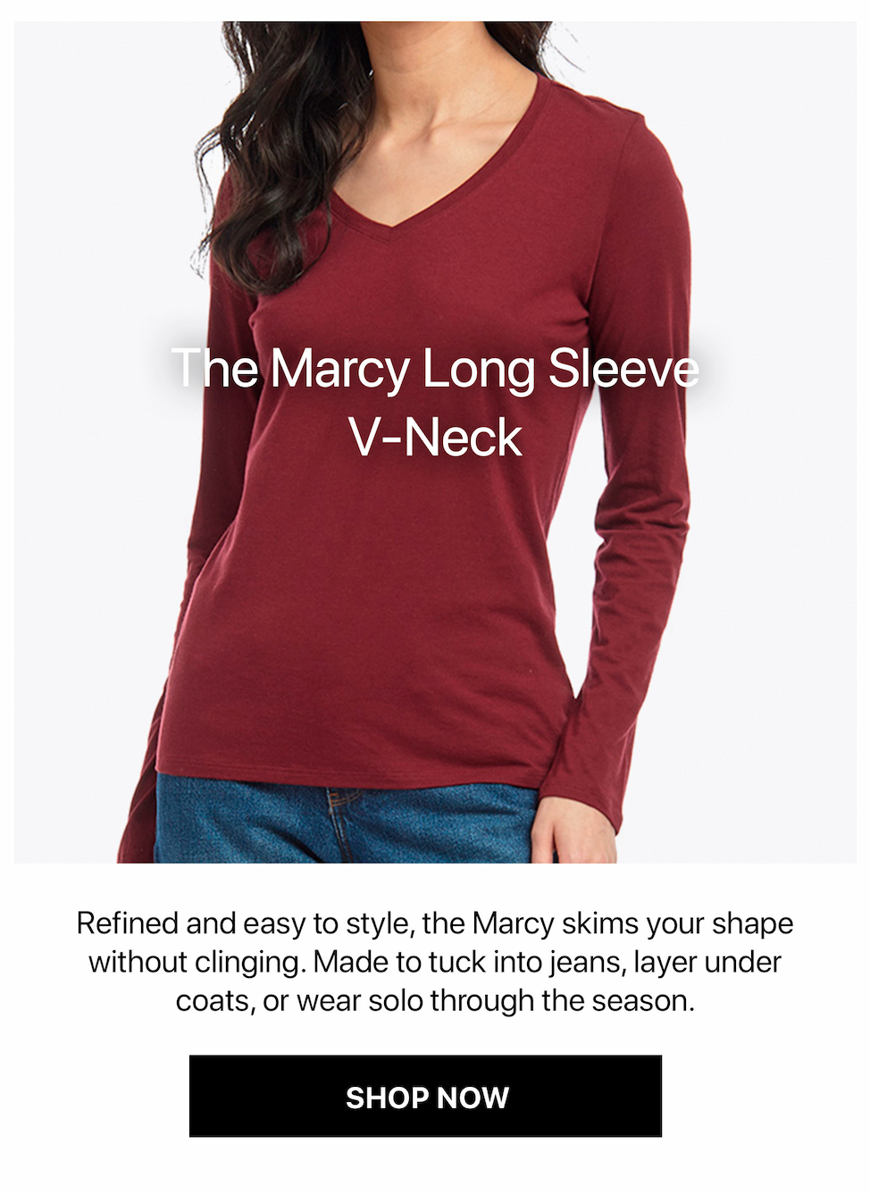 Long Sleeve V-Neck Tee Marcy