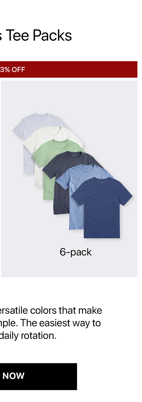Classic Crew Driggs Tee 6-pack