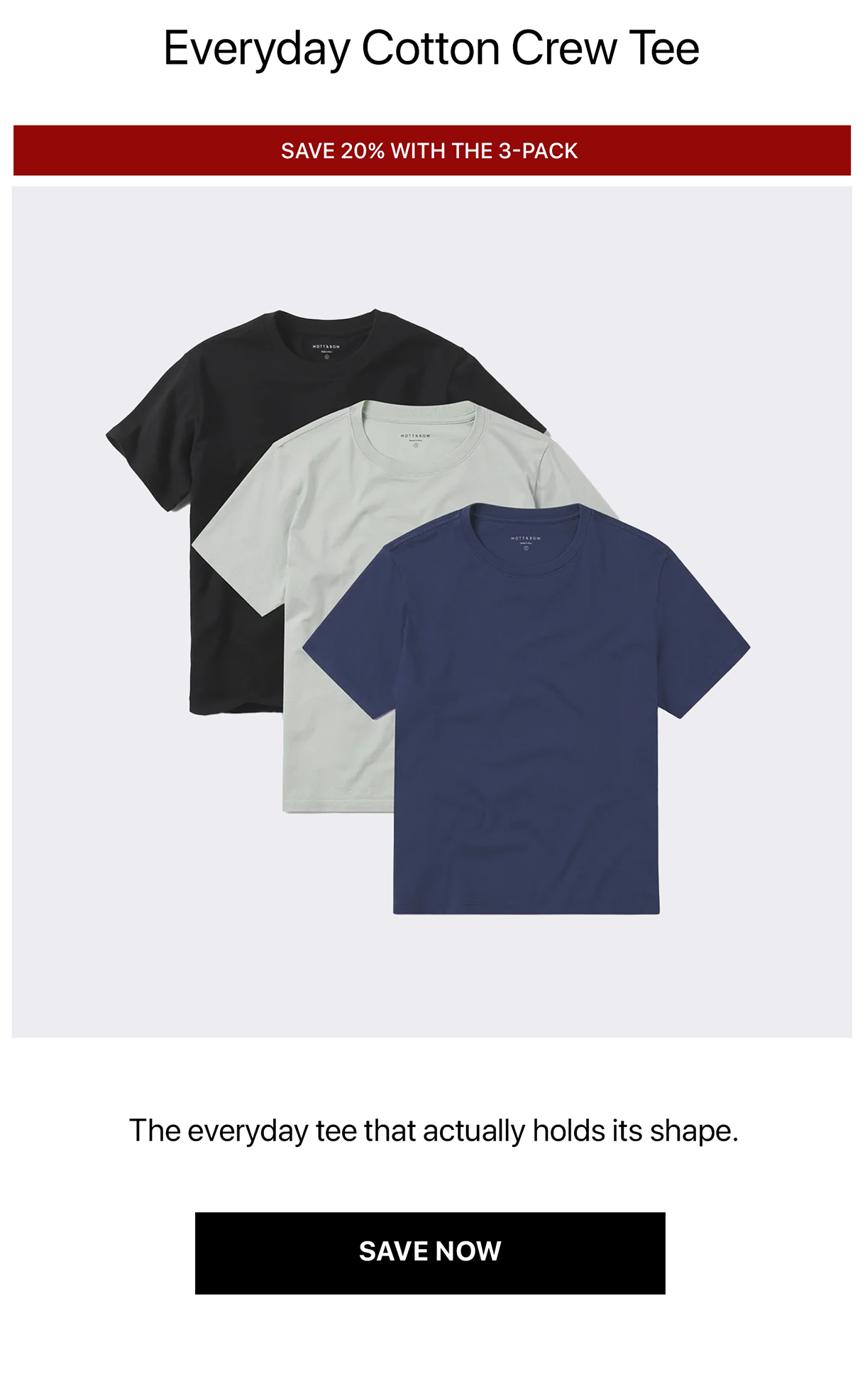 Everyday Cotton Crew Tee 3-pack