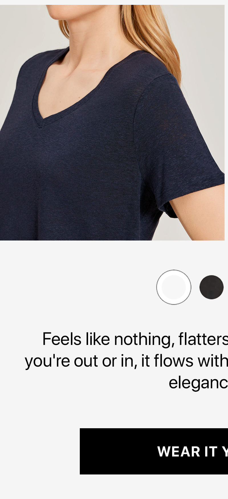 Relaxed Linen Blend V-Neck Tee