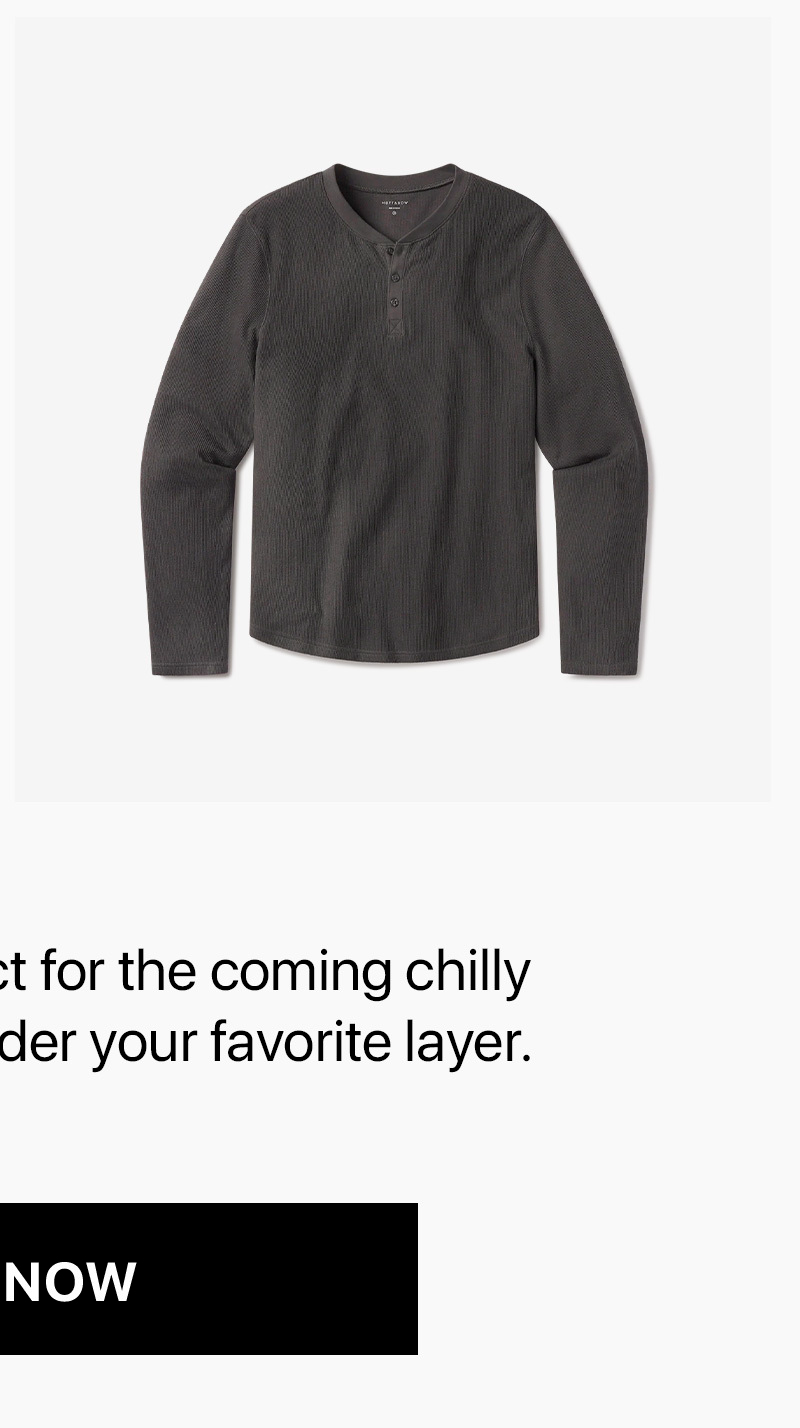 Cotton Waffle Curved Hem Henley