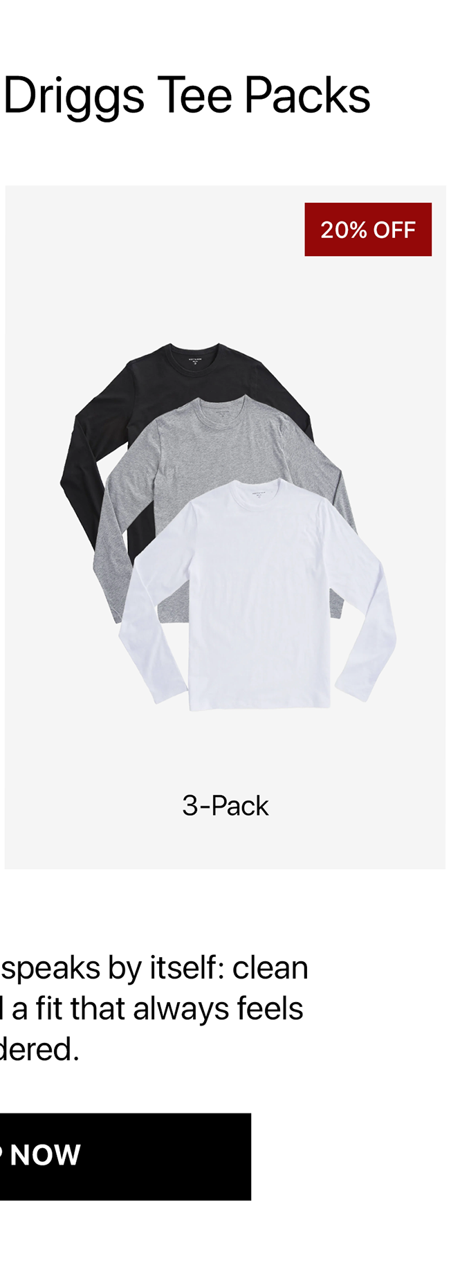 Long Sleeve Crew Tee Driggs 3-pack