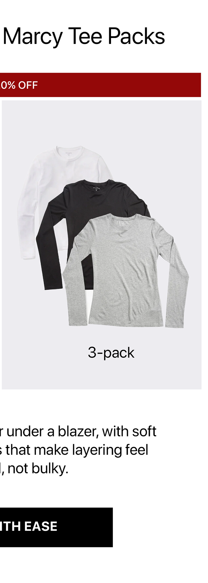 Long Sleeve Crew Tee Marcy 3-pack