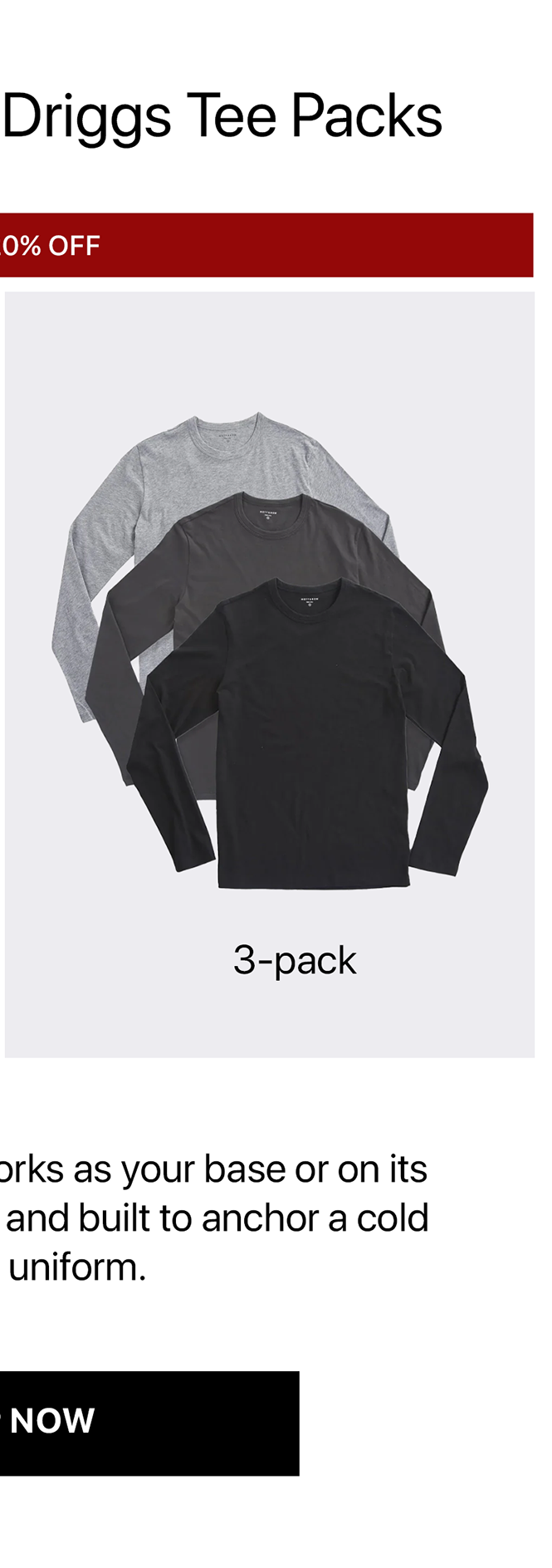 Long Sleeve Crew Tee Driggs 3-pack