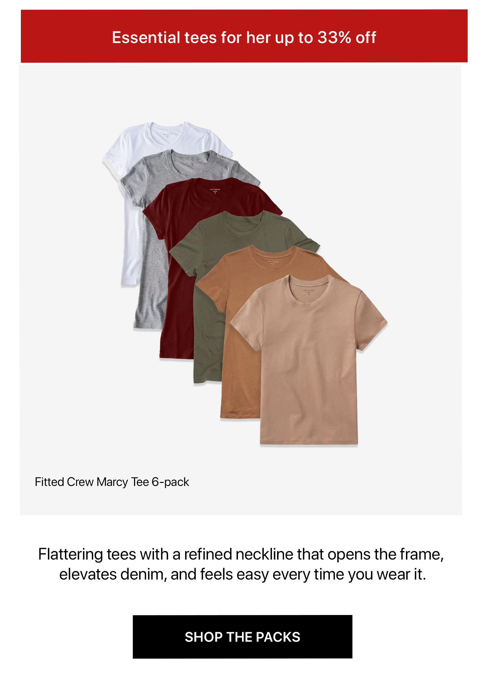 Fitted Crew Marcy Tee Packs