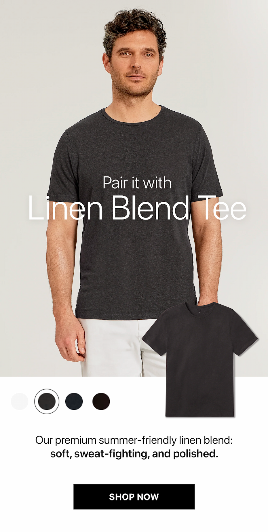 Linen Blend Crew Tee