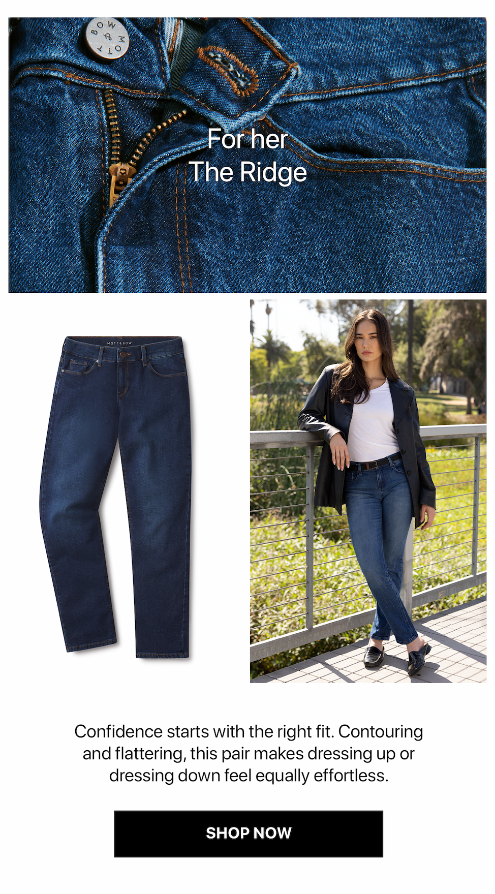 Mid Rise Slim Straight Ridge Jeans