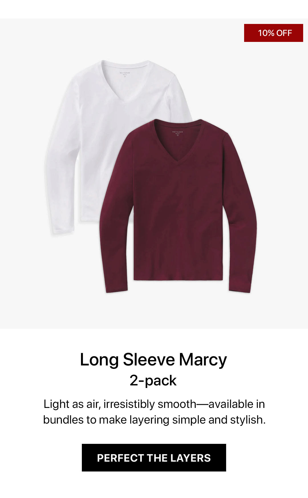 Long Sleeve V-Neck Tee Marcy 2-Pack