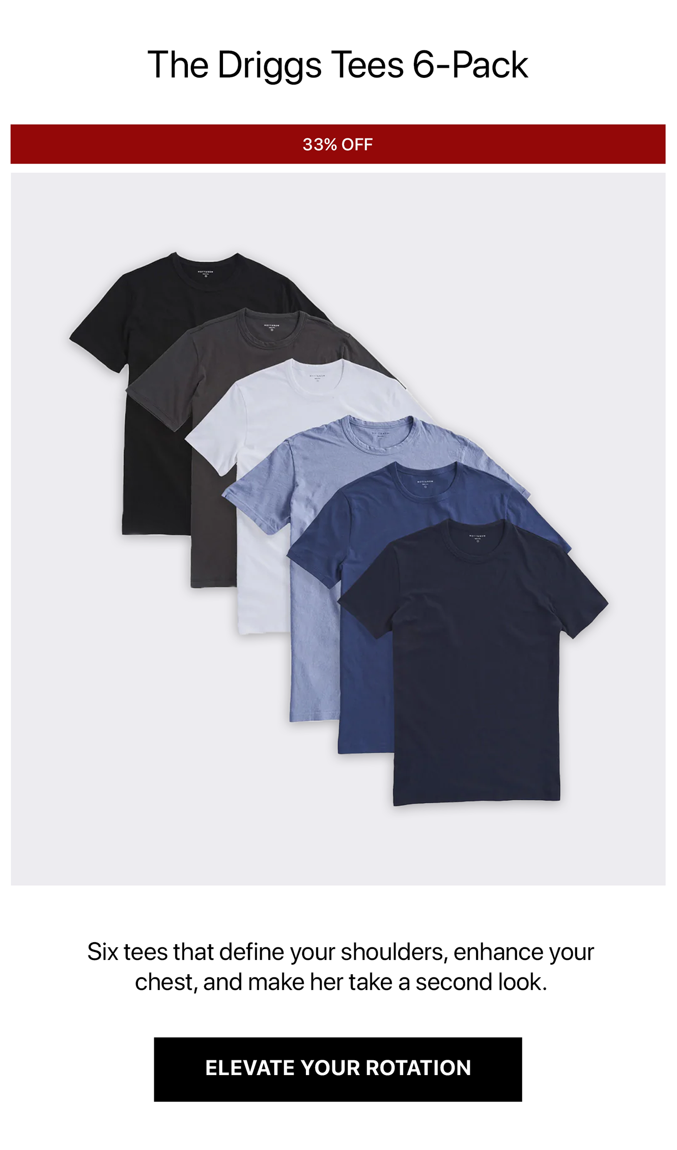 Classic Crew Driggs Tee 6-pack