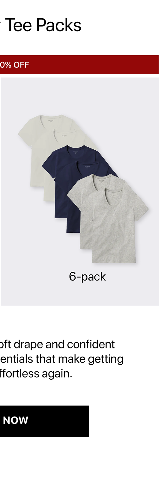 Fitted V-Neck Marcy Tee 6-pack