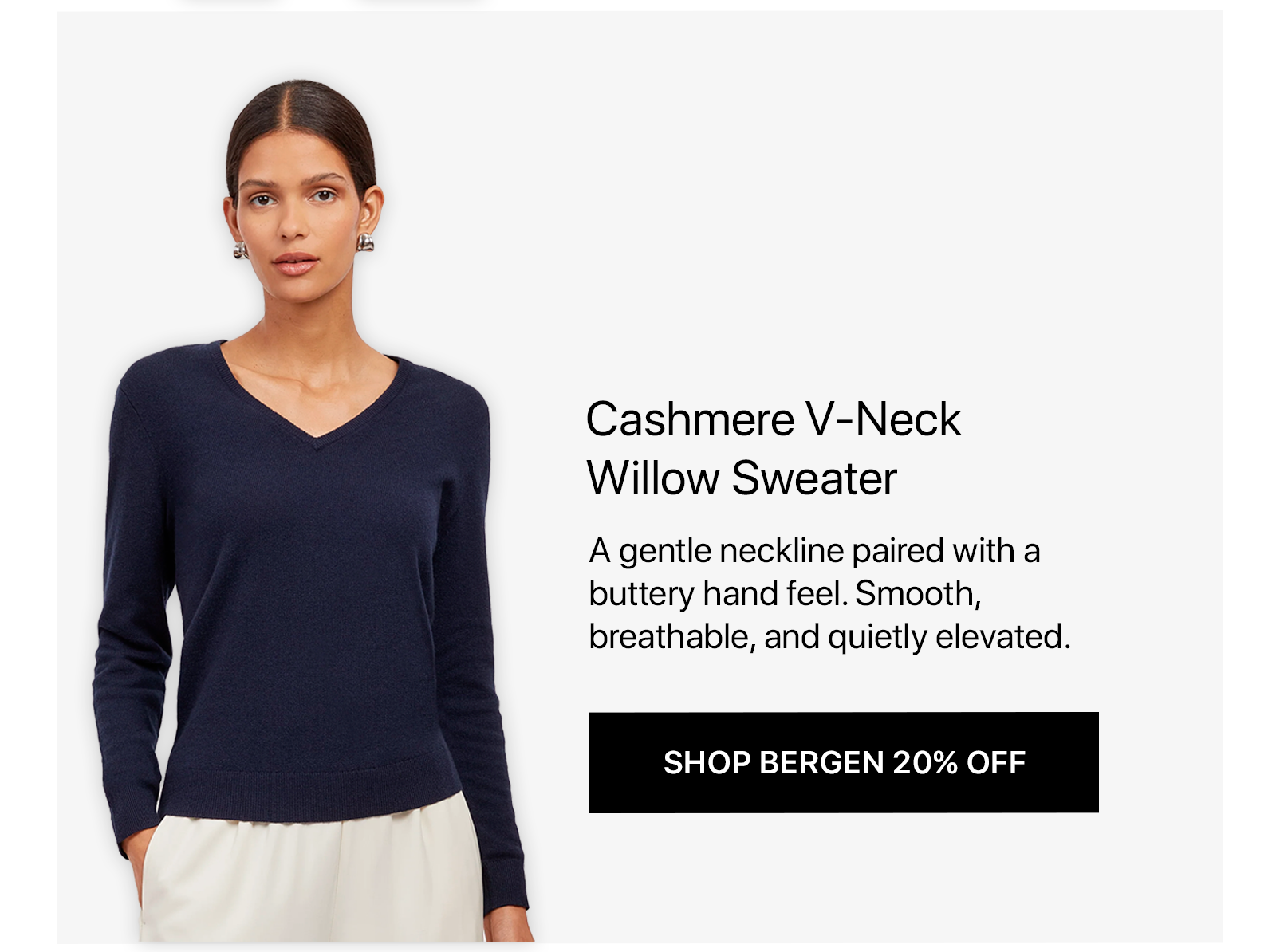 Cashmere V-Neck Willow Sweater