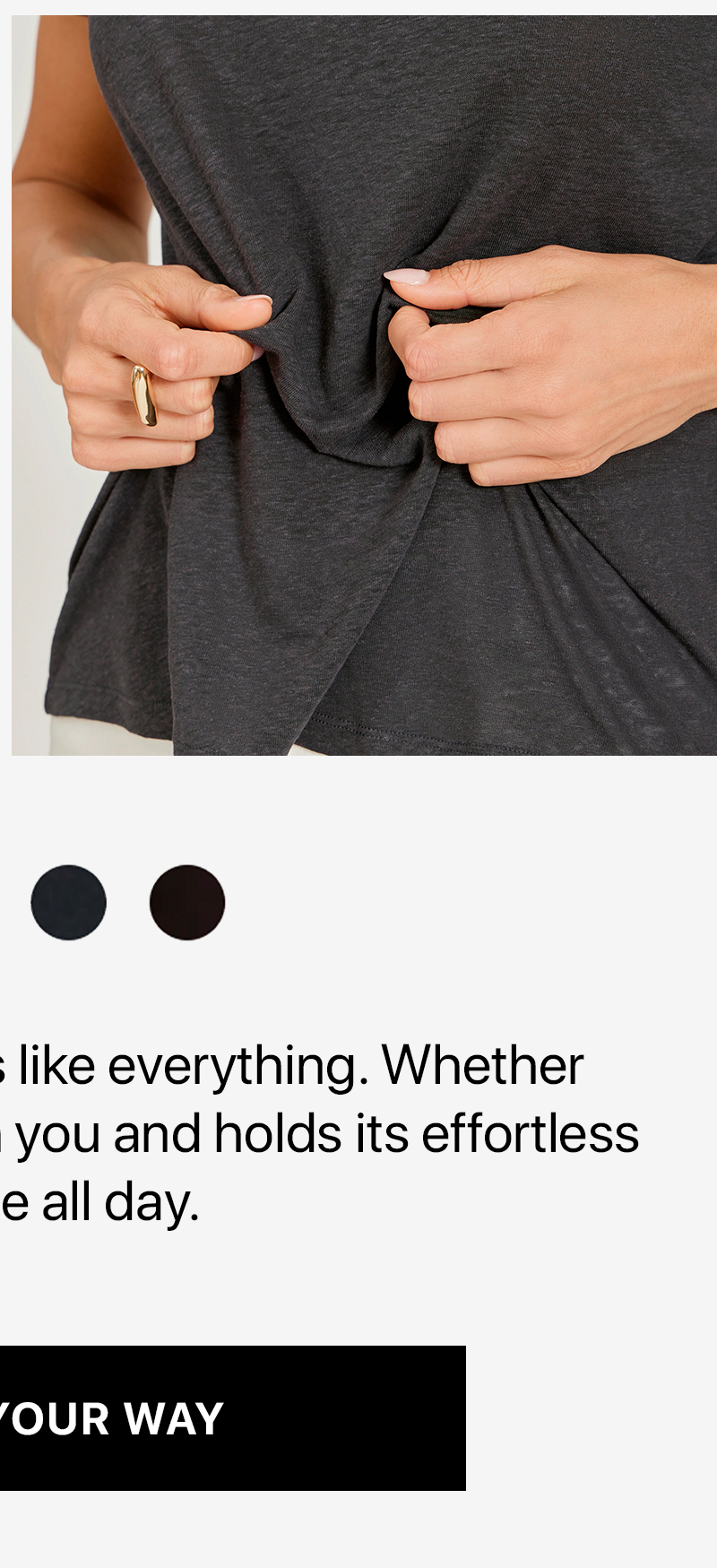 Relaxed Linen Blend V-Neck Tee