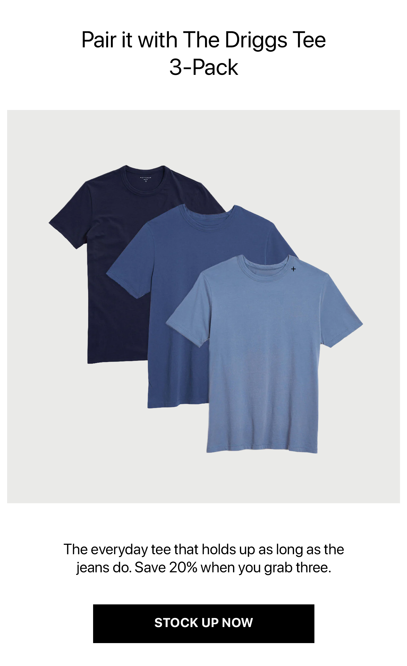 Classic Crew Driggs Tee 3-pack
