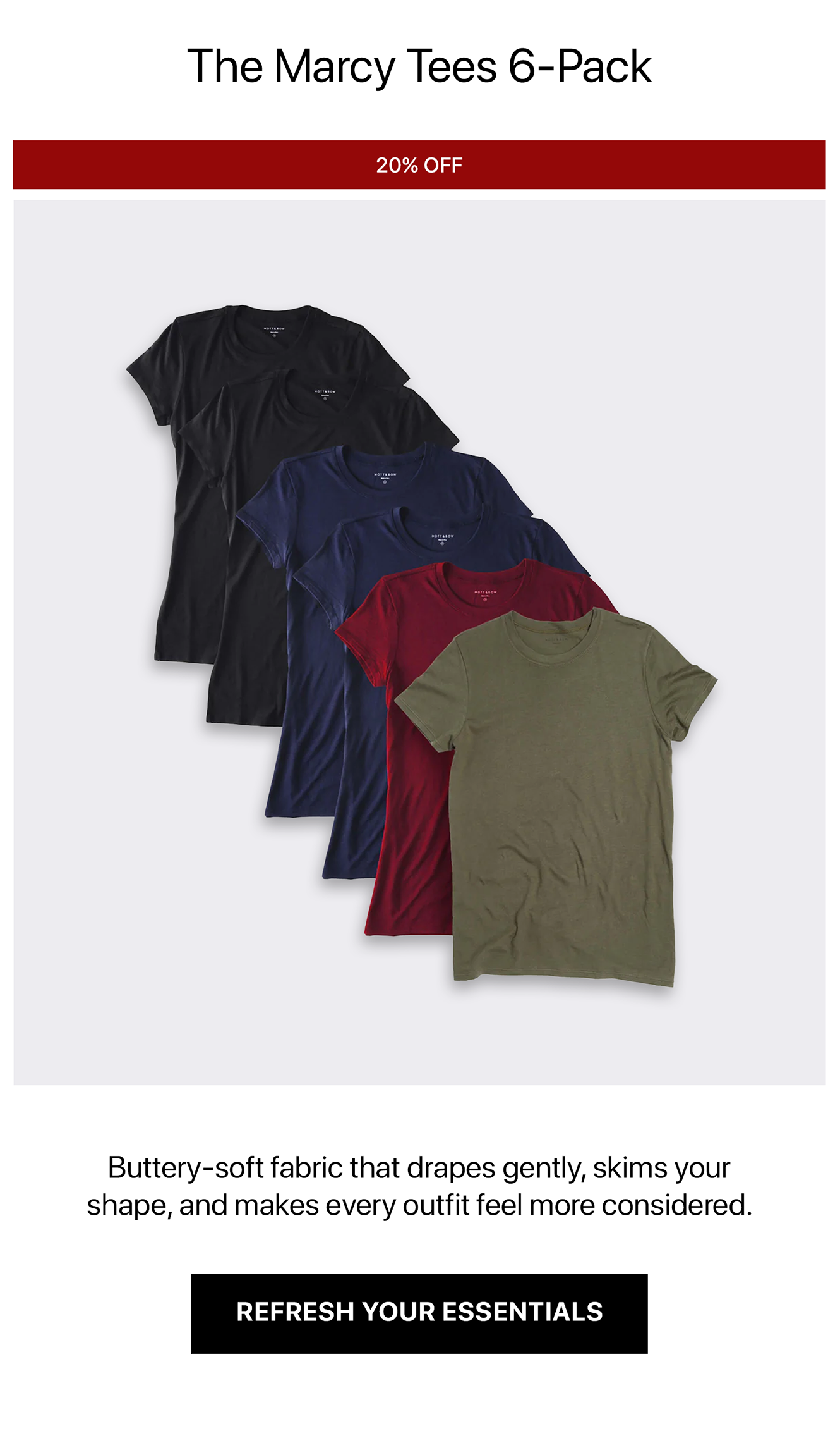 Fitted Crew Marcy Tee 6-Pack