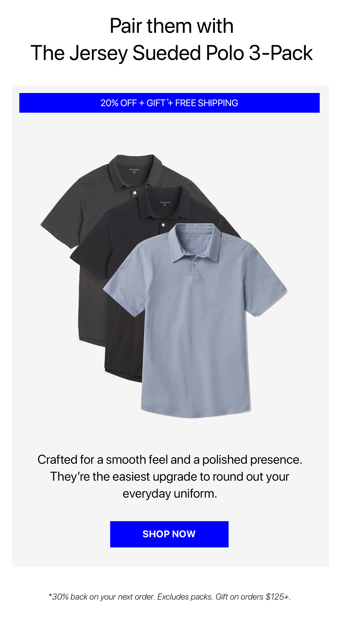 Jersey Sueded Polo Packs