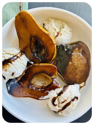 Cherry Balsamic Roasted Pears