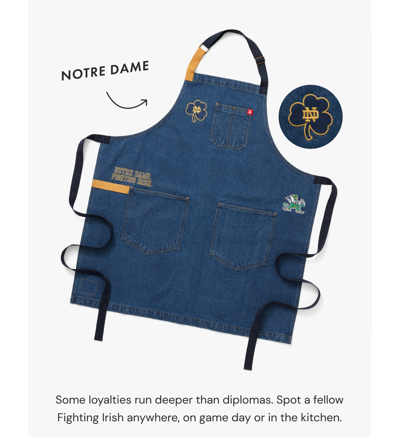 Notre Dame | Some loyalties run deeper than diplomas. Spot a fellow Fighting Irish anywhere, on game day or in the kitchen.