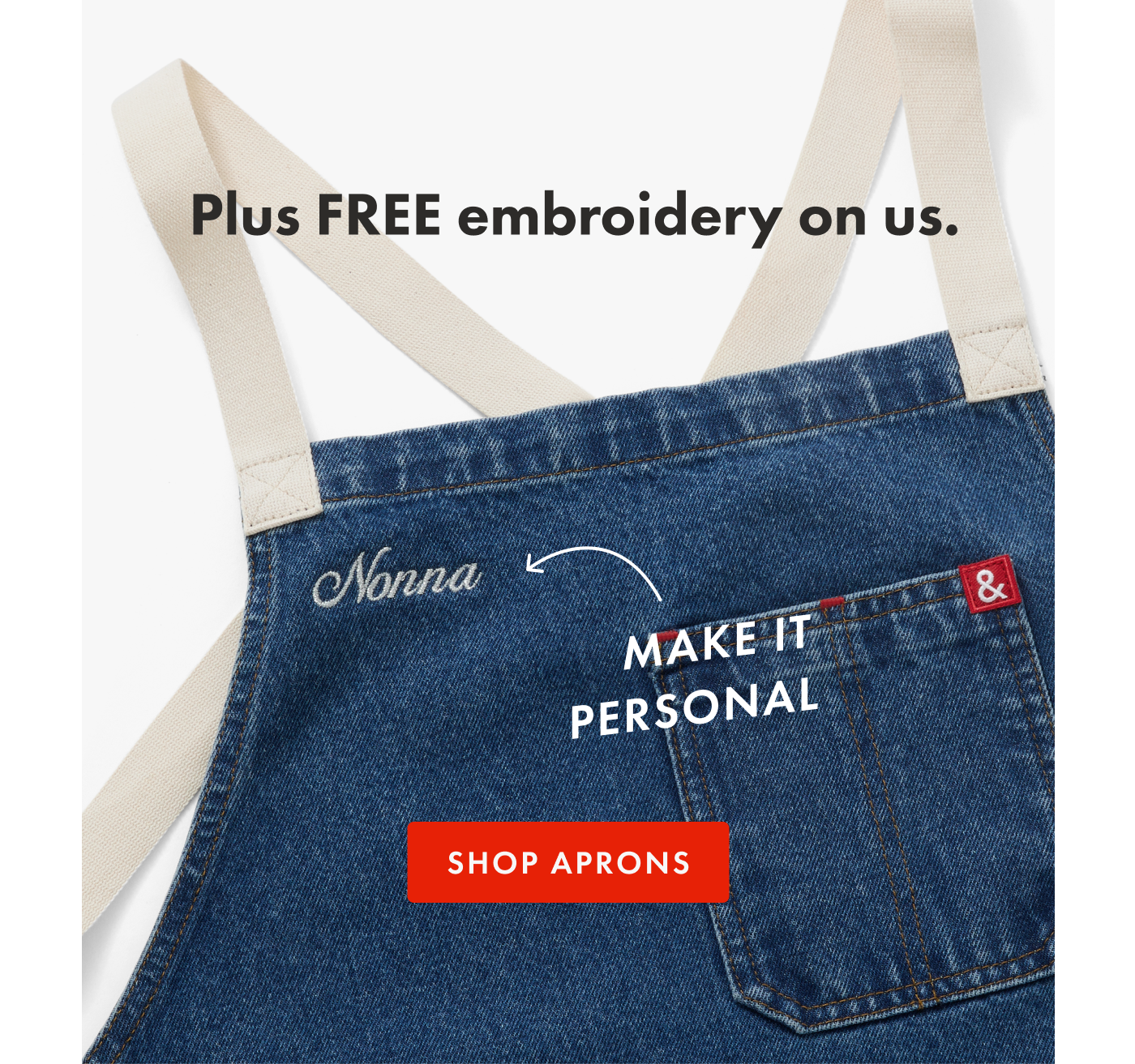 Plus FREE embroidery on us. | SHOP APRONS