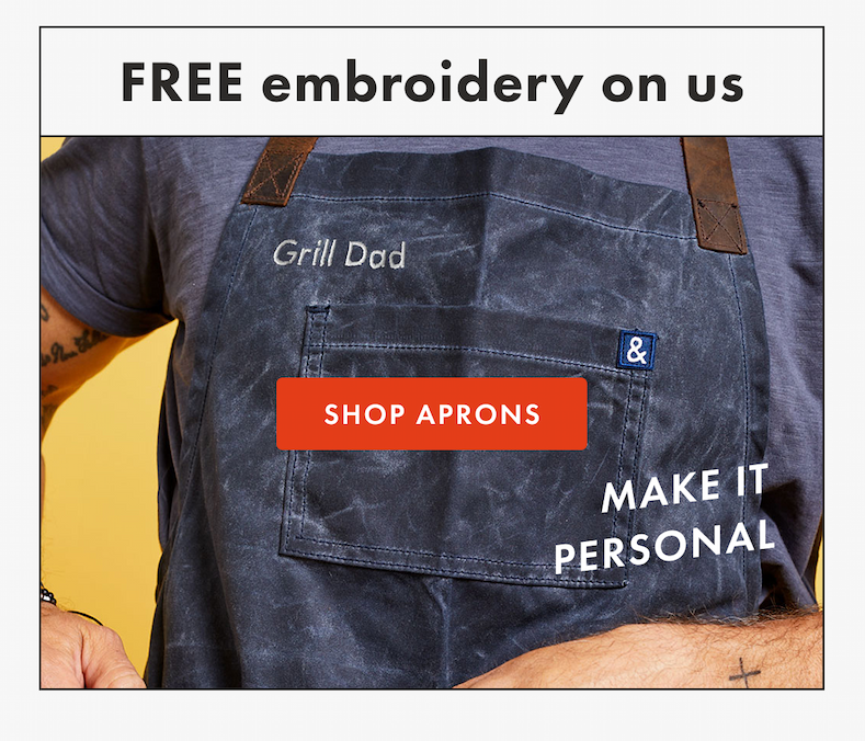 FREE embroidery on us | SHOP APRONS