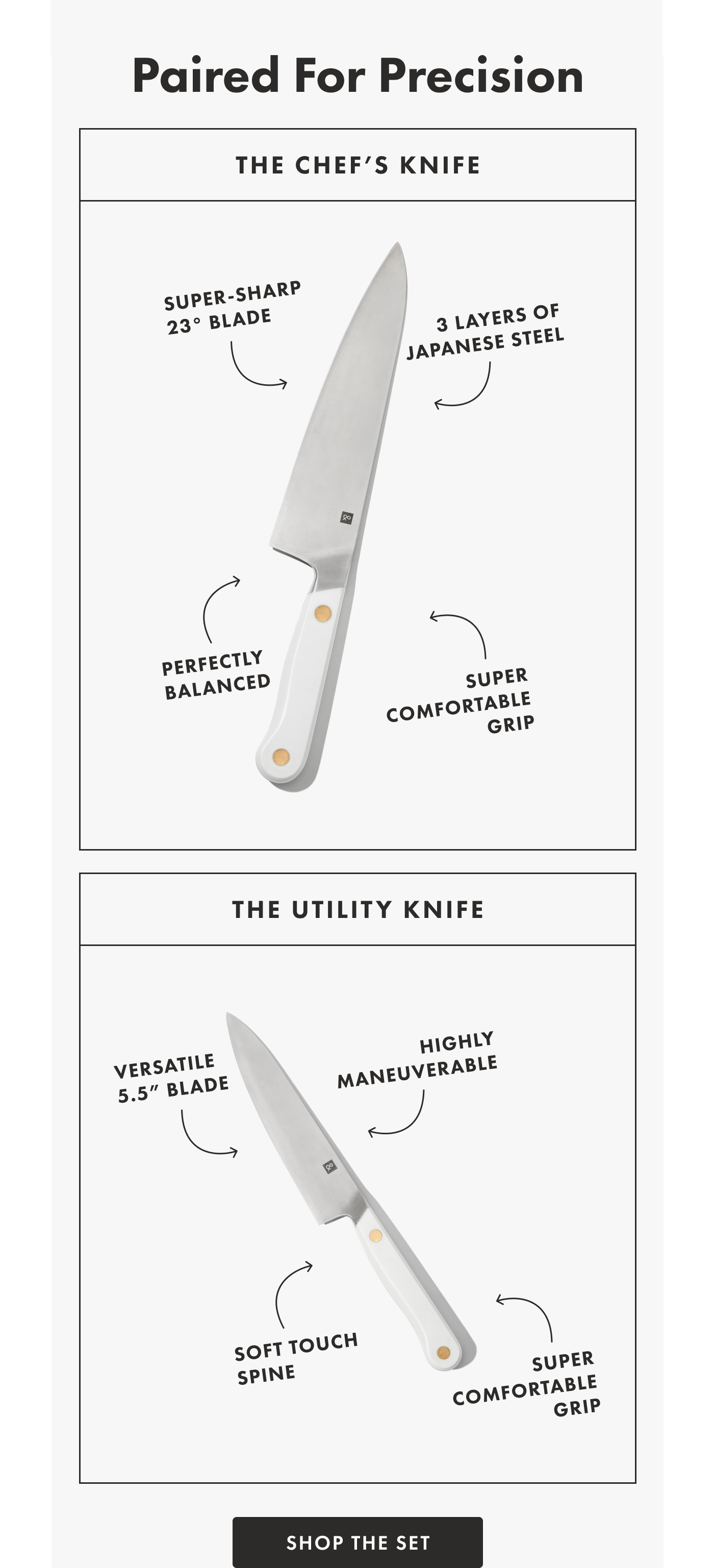 Paired For Precision | The Chef's Knife + The Utility Knife | SHOP THE SET