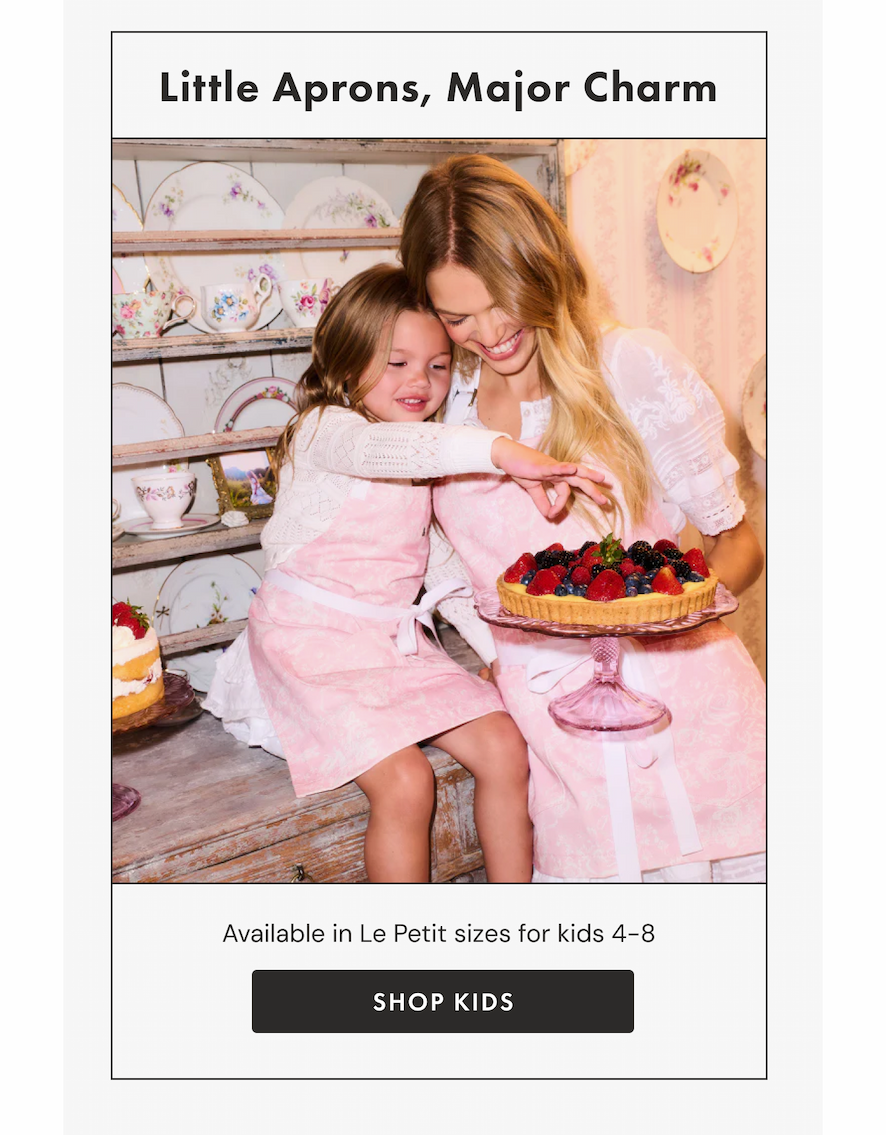 Little Aprons, Major Charm | Available in Le Petit sizes for kids 4-8 | SHOP KIDS
