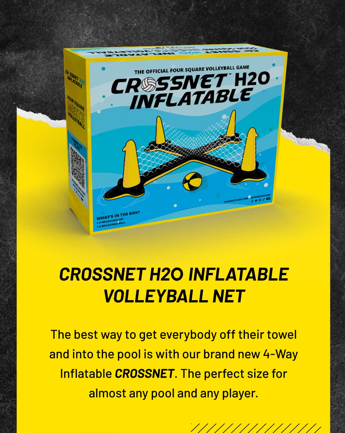 CROSSNET H2O INFLATABLE VOLLEYBALL NET