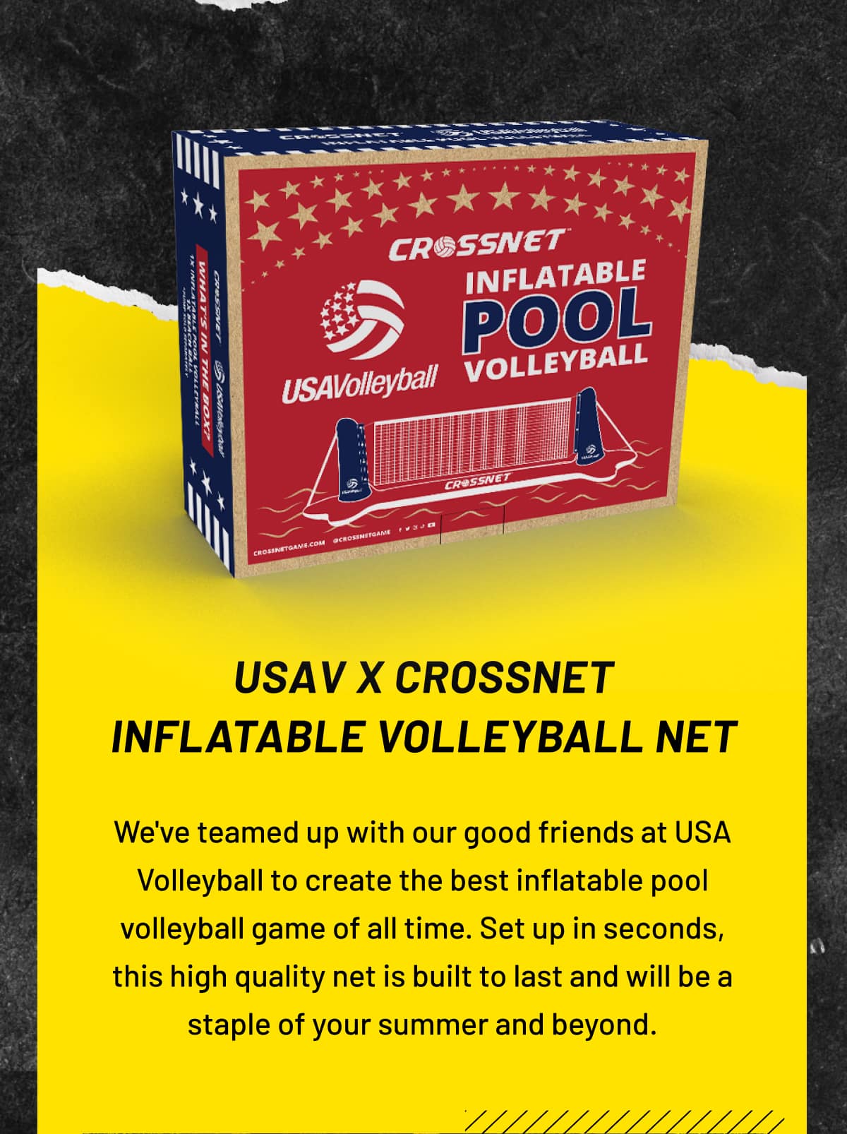 USAV X CROSSNET INFLATABLE VOLLEYBALL NET