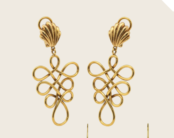 1970s Gold Dangle Earrings