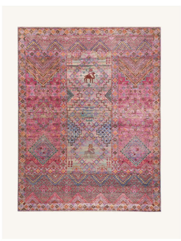 pink alchemy traditional wool blend rug