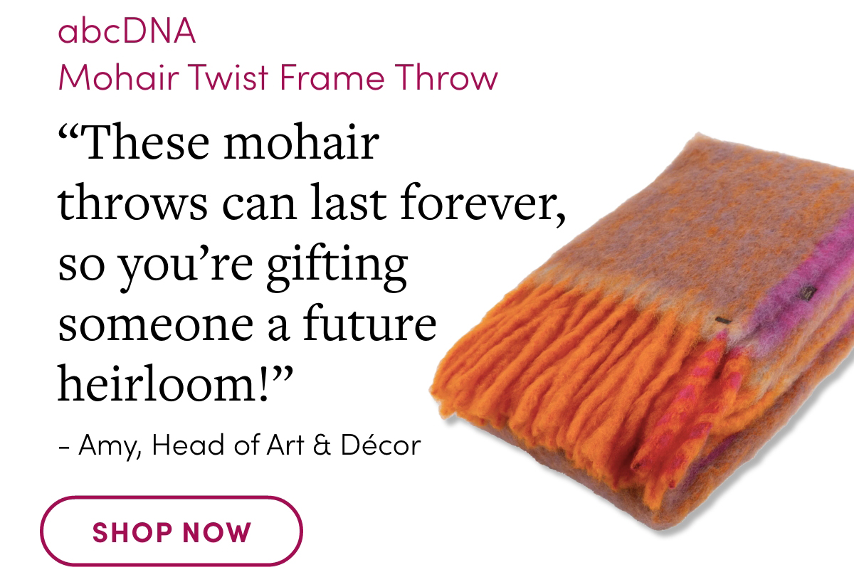 abcDNA Mohair Twist Frame Throw