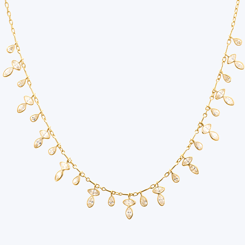Marquise + Pear Shape Diamond Demi Fringe Necklace