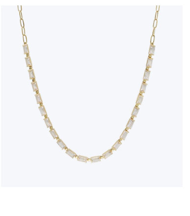 classique baguette tennis necklace