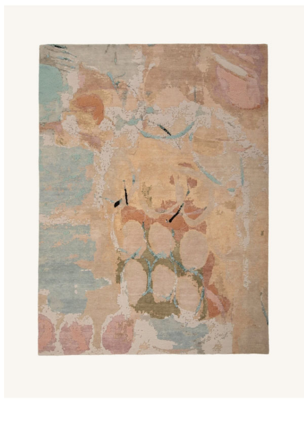 Pink Contemporary Wool Blend Rug