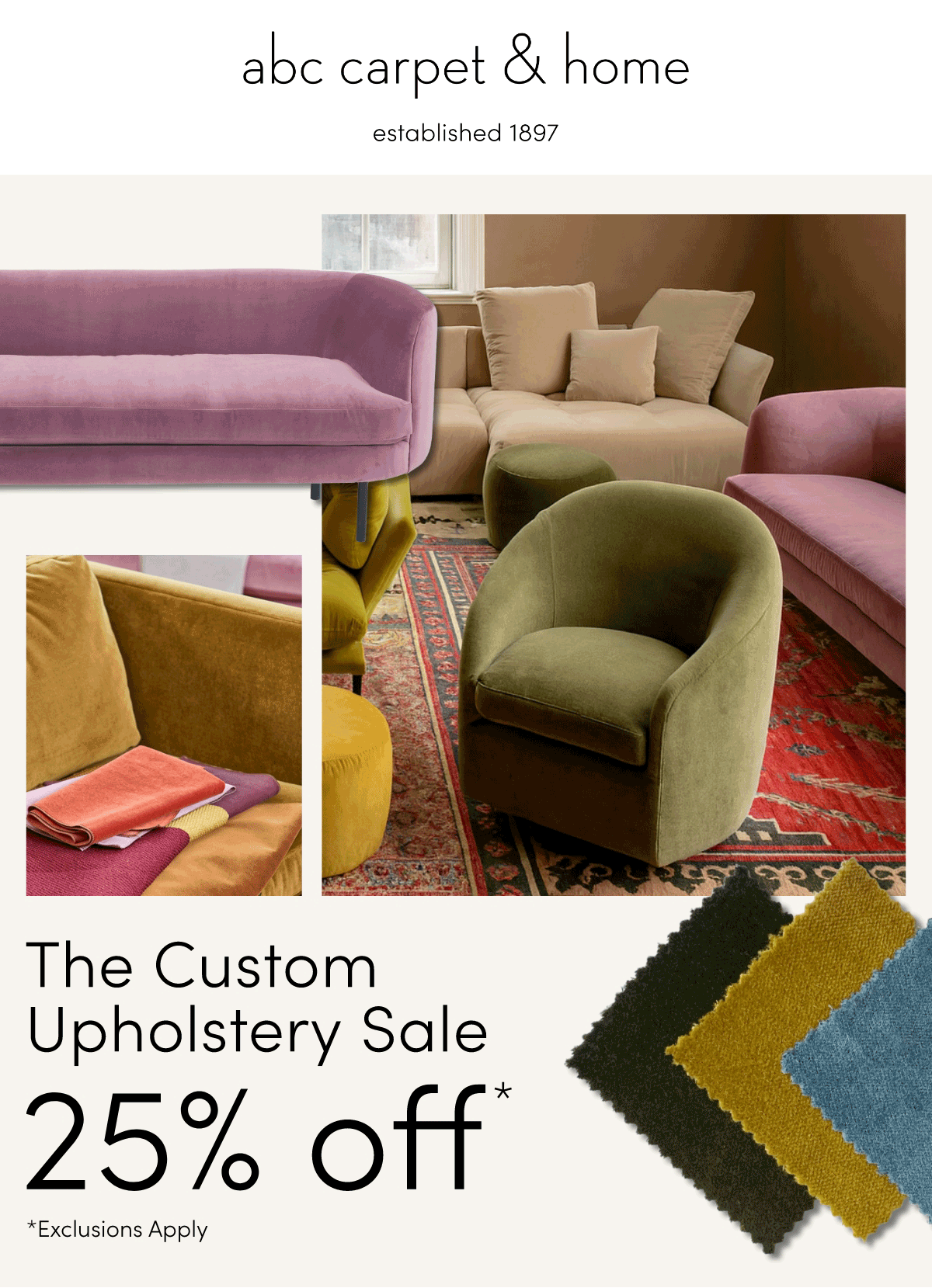 The Custom Upholstery Sale 25% off