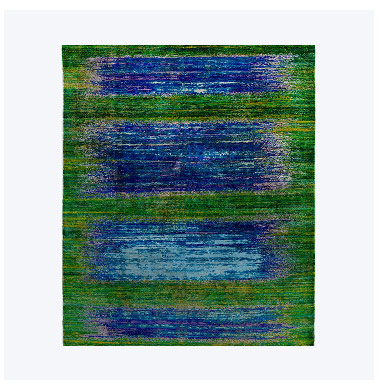 Green Contemporary Wool Silk Blend Rug - 8'1" x 10'2"
