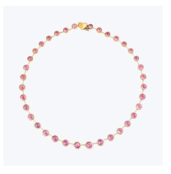 pink sapphire cloud necklace