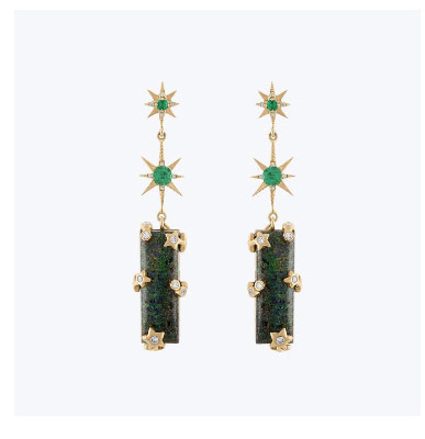 Celestial Transformer Emerald Opal Earrings