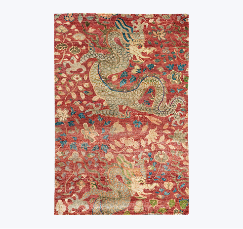 Red Alchemy Transitional Wool Linen Silk Blend Rug - 5'11" x 8'11"