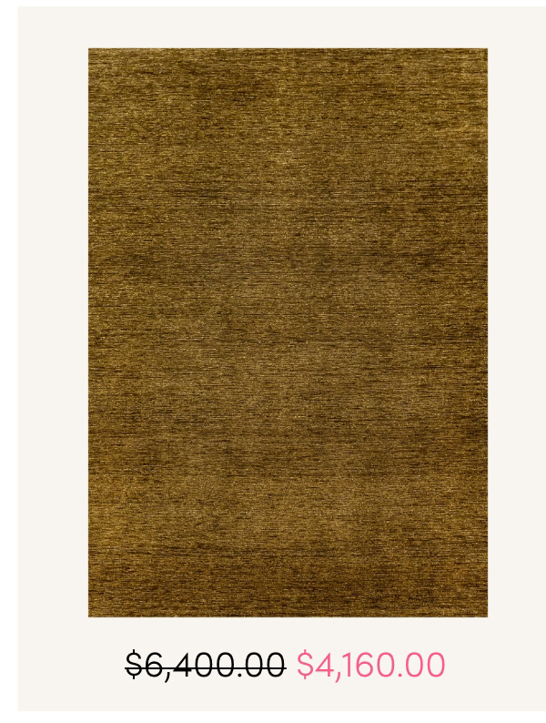 Gold Texture Wool Silk Blend Rug - 6' x 9'