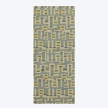 Blue Transitional Swedish Inspired Wool Runner - 4'1" x 9'5"