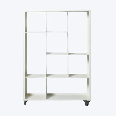 Flatiron White Rolling Bookcase