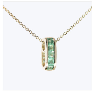 Mini Small Baguette Emerald Legend Link Necklace