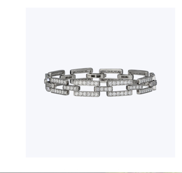1990s Platinum Diamond Link Bracelet