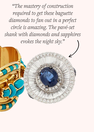 Celestial Geometry: A Sapphire and Diamond Ring by JANA