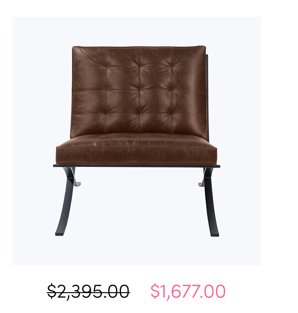 Cobble Hill Leather Cross Frame Chair