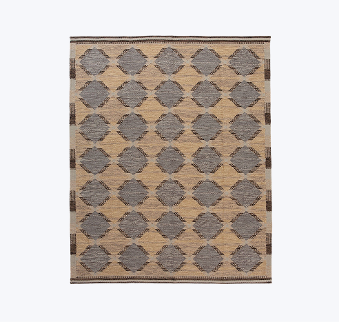 Multicolored Flatweave Wool Cotton Silk Rug - 7'9" x 9'8"