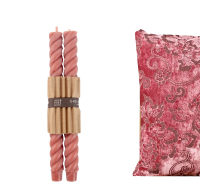 Greentree Home Ropes Taper Candles - Berry Champagne